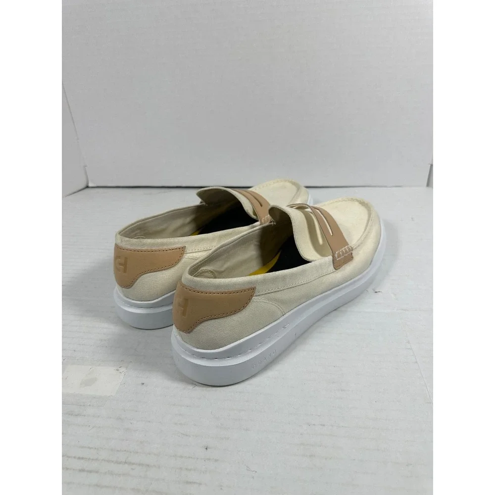 Cole Haan GrandPro Rally Canvas Penny Loafers Mens 12W Cream Tan C34724 Slip On